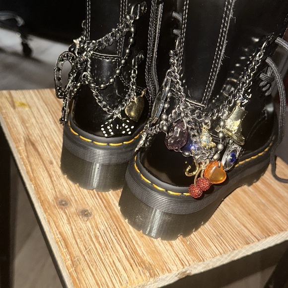 Dr. Martens x Marc Jacobs Glossy Black Combat Boots - Picture 3 of 5